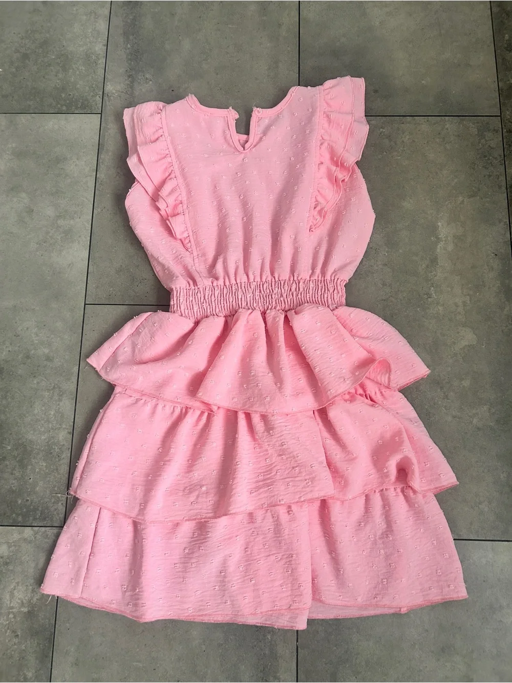 Tru Luv Los Angeles pink ruffle tiered mini dress 12